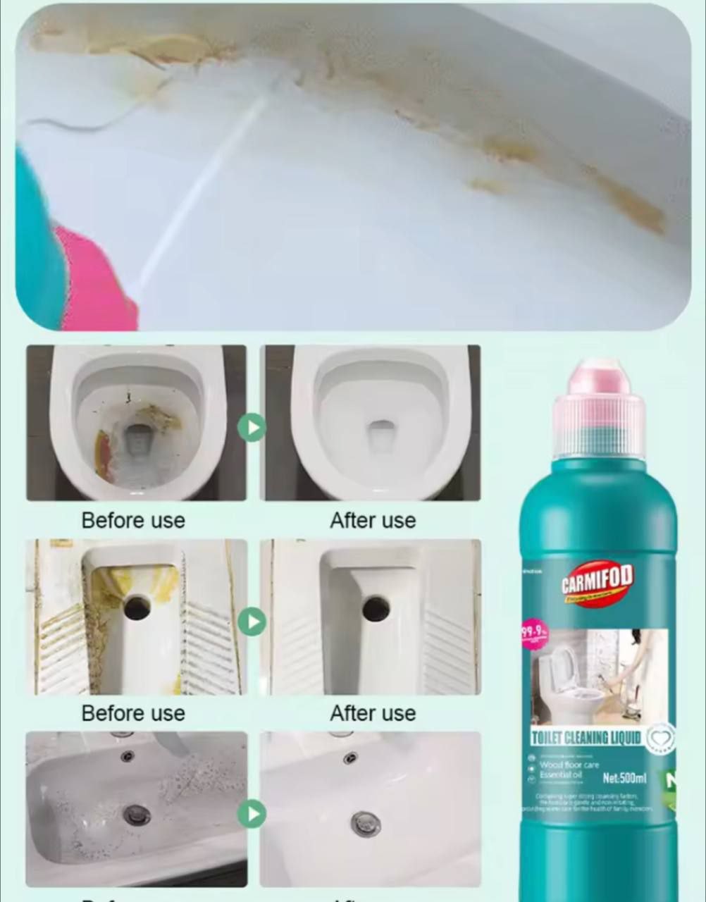 Powerful toilet bowl cleaner