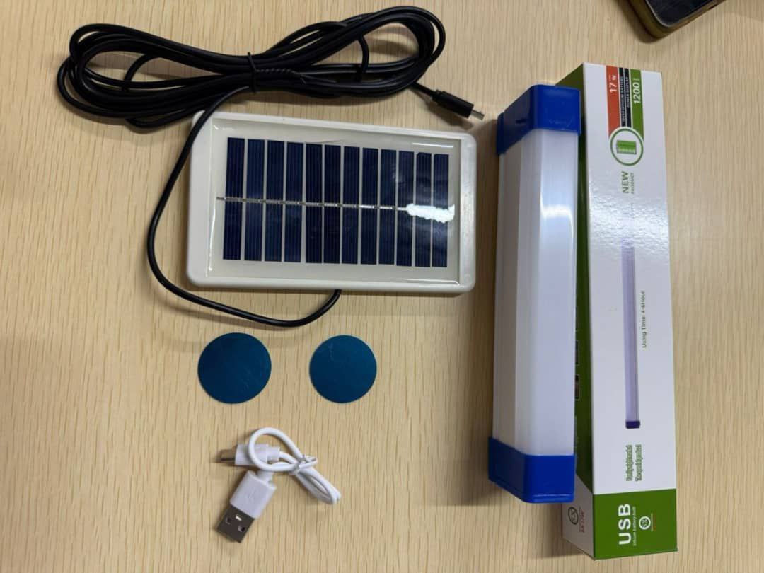 Bulb with solar panel