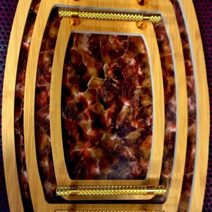 3in1 marble wooden design tray